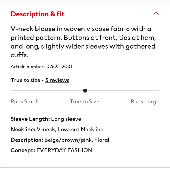 H&M Patterned Tie-hem Blouse - Picture 9 of 9